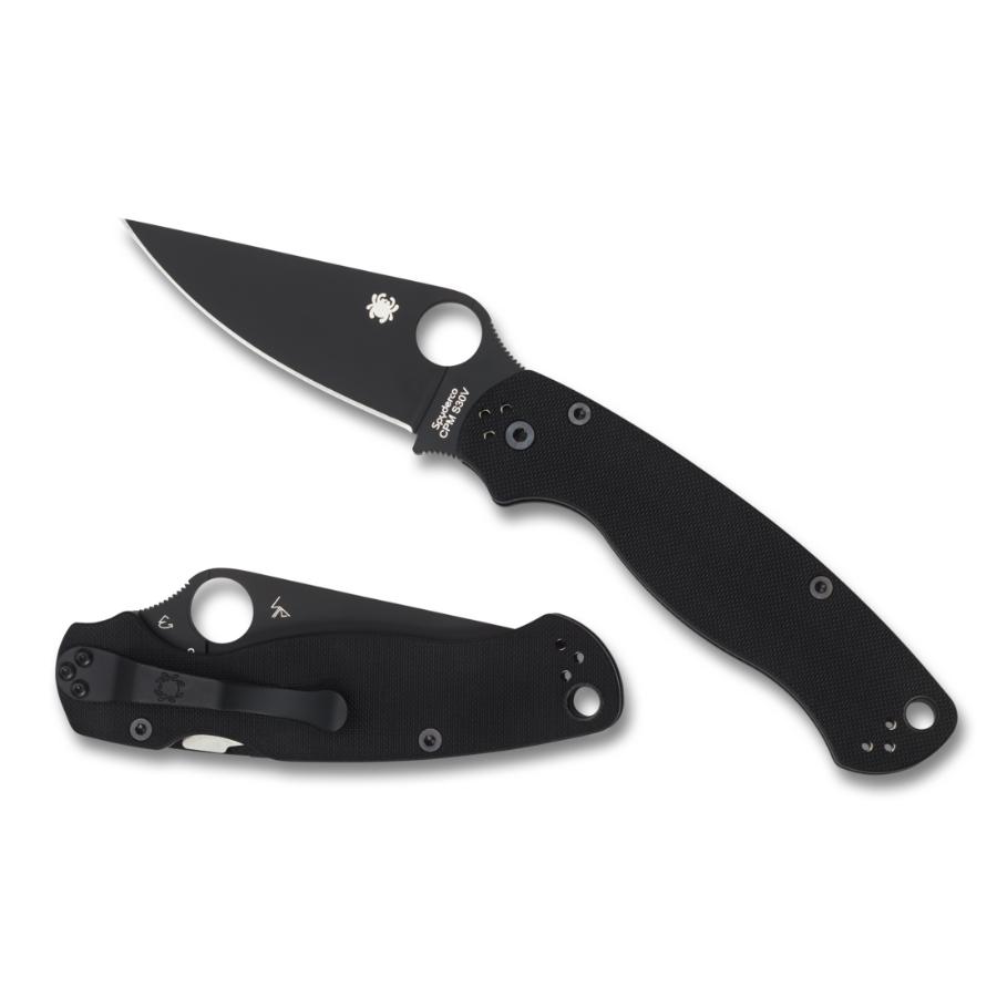 Spyderco Para Military 2 Knife in Black and Black